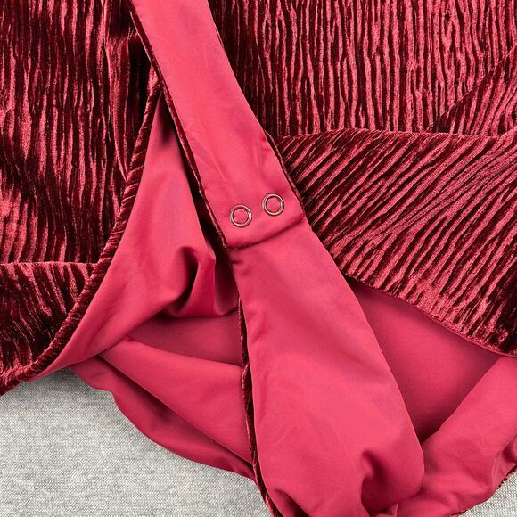 Naked Wardrobe Bodysuit Womens M Red Plush Velvet Tube Strapless Romantic Glam - Picture 11 of 12